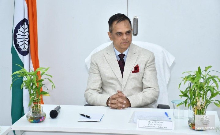Rajasthan Chief Secretary V. Srinivas, whose tenure concludes on August 31, 2026.